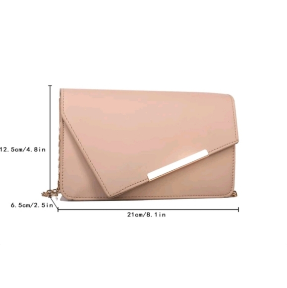 Minimalist Metal Decor Snap Button Square Bag - Picture 2 of 2